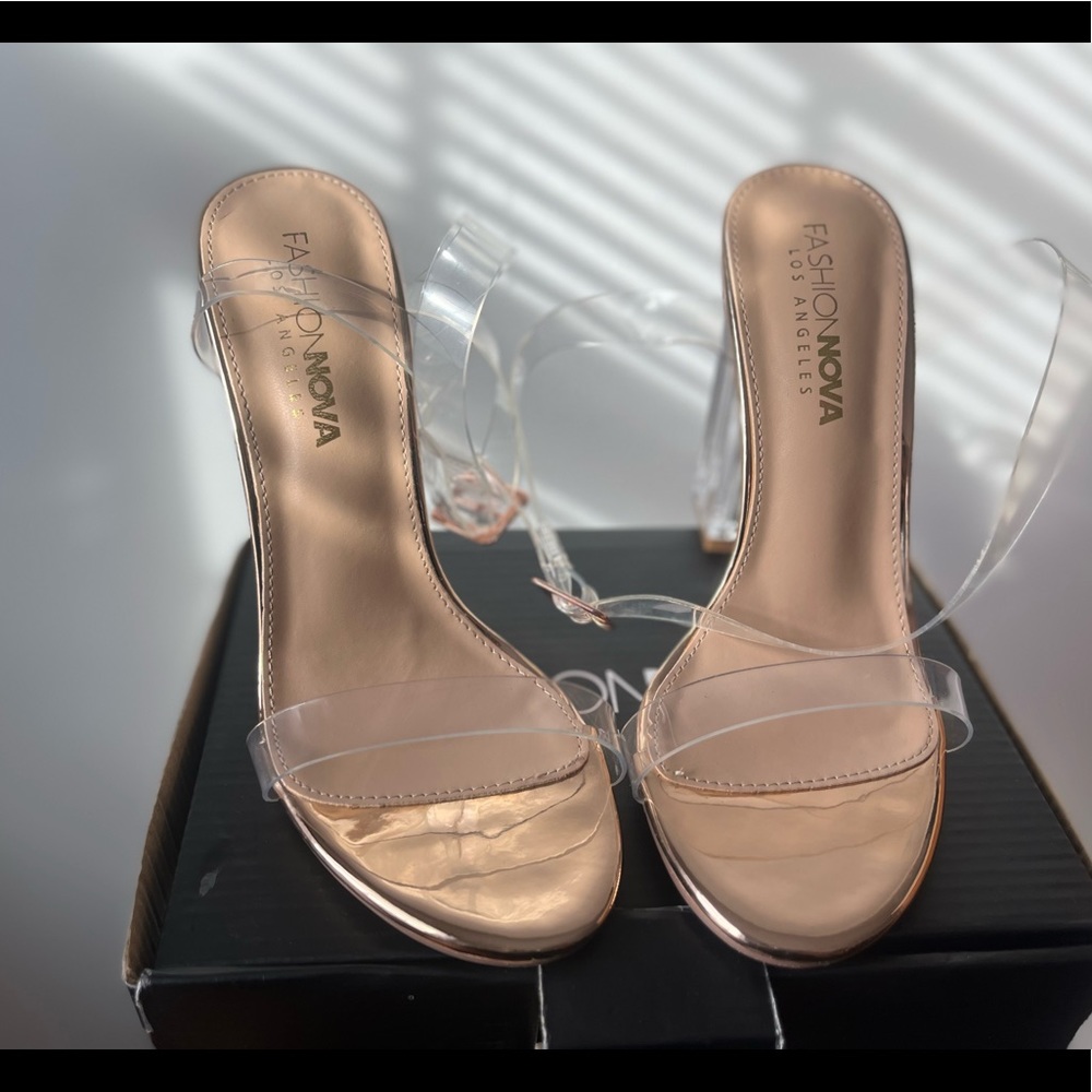 The Glass Slipper Rose Gold Heels Fashion Nova